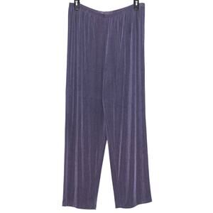 R&M Richards Pants Slinky Wide Leg High Rise Pull On Y2K Minimalist Purple XL